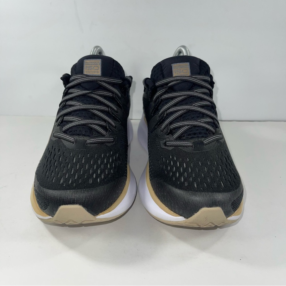 Saucony Everun Ride ISO Women Size 8 Black Gold White - Picture 2 of 8